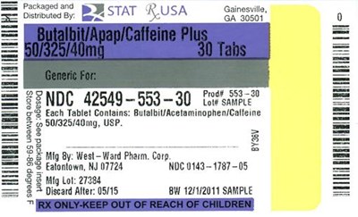 Butalbapapcaff 50/325/40 (Butalapapcaffplus 50 325 40 mg Label  42549)